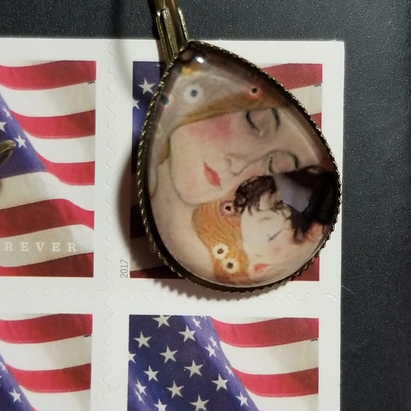 Klimt teardrop earrings - Picture 4 of 5